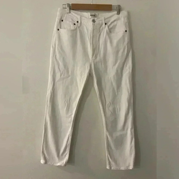 AGOLDE RILEY Crop High Rise Straight Size 30 white color - Picture 1 of 8